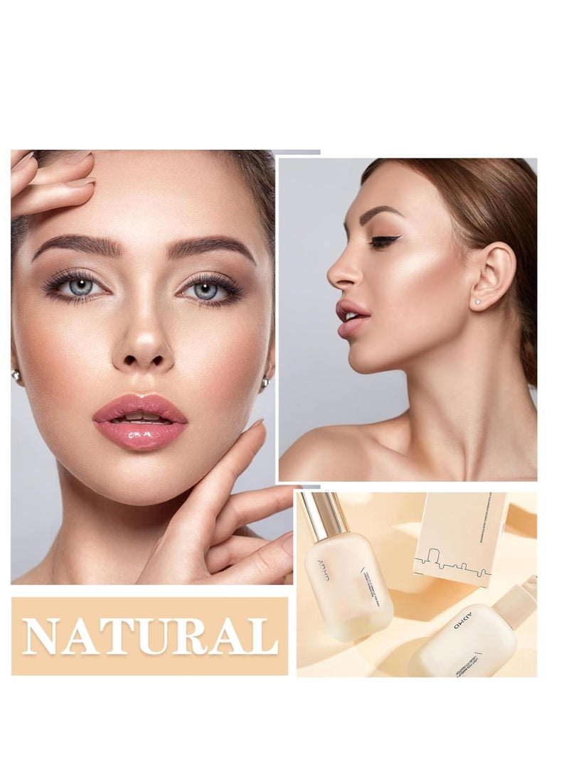 Excefore - Liquid Foundation Full Coverage Foundation, Light Long-lasting Matte Finish Face Foundation Makeup, BB Cream Foundation Base Primer for All Skin Types (Fair Ivory) - Image 1