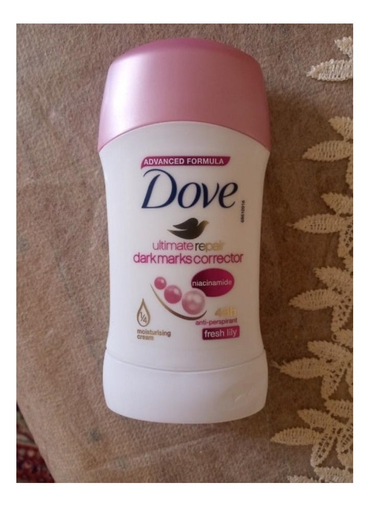 Dove - Ultimate Repair Dark Marks Corrector Fresh Lily Deodorant Stick 40g - Image 1