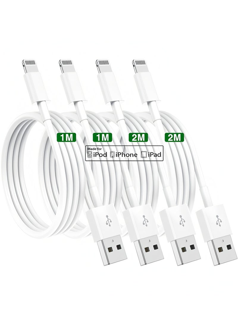 Flyview 4 Pack iPhone Charger Cables Apple Original 1/2M, Apple MFi Certified Apple Charging Cables,Apple Lightning to USB Cord Fast Charging for iPhone 14 13 12/11/11Pro/11Max/ X/XS/XR/XS Max/8/7  - Image 1