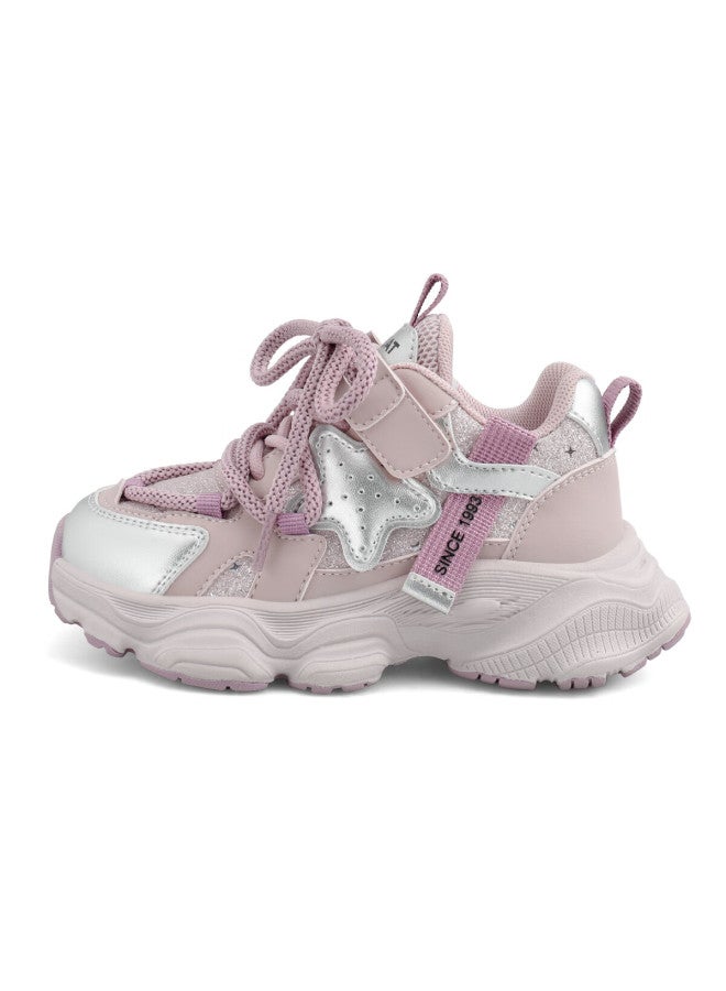 St&sat Girls' Spring Fashion Sequin Soft Sole Kids' Dad Sneakers Pink Purple Size 29 - Image 5