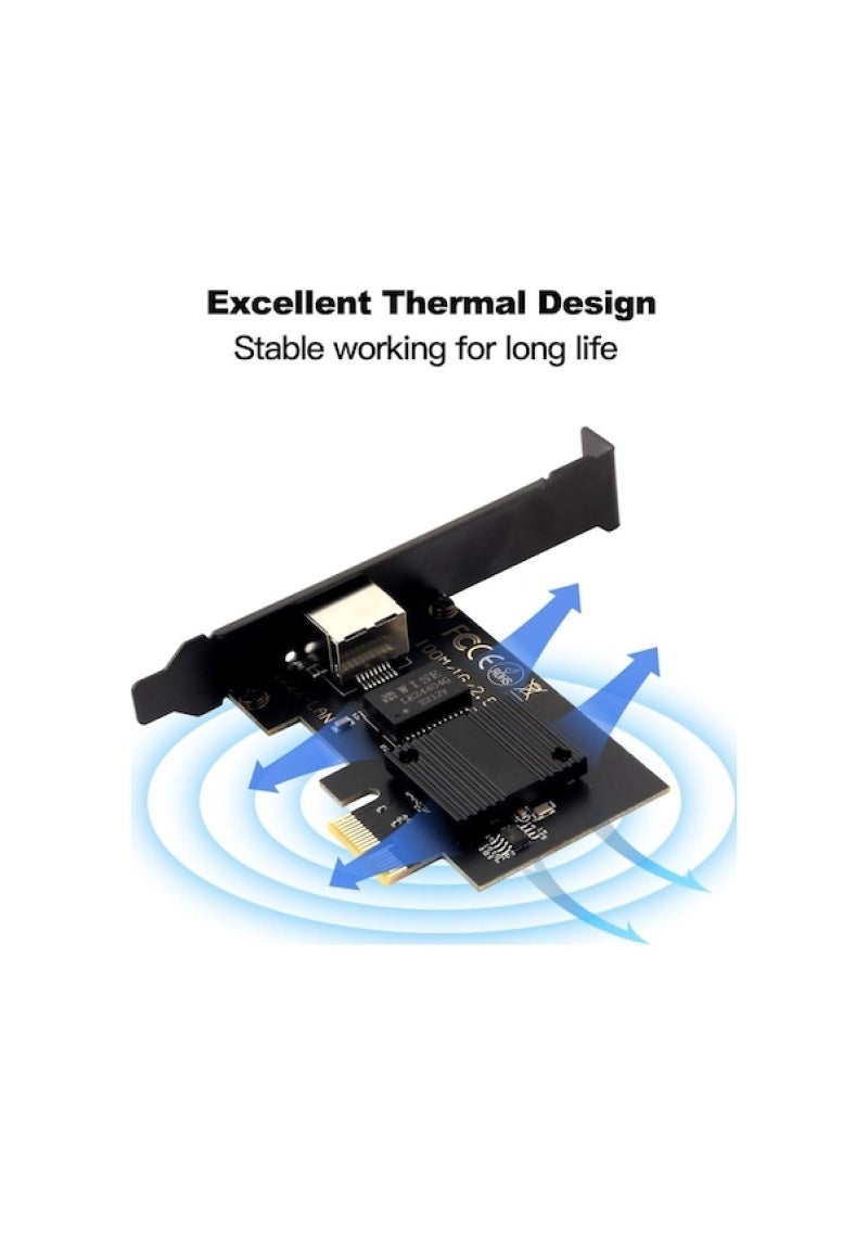 2.5G PCIe Network Card: Powered By I226-V Chip For Reliable 2.5Gbps Wired Connectivity - Desktop PCIe Socket Ensures Easy Installation And Stable Performance, Single Port Design For E-sports And High- - Image 4