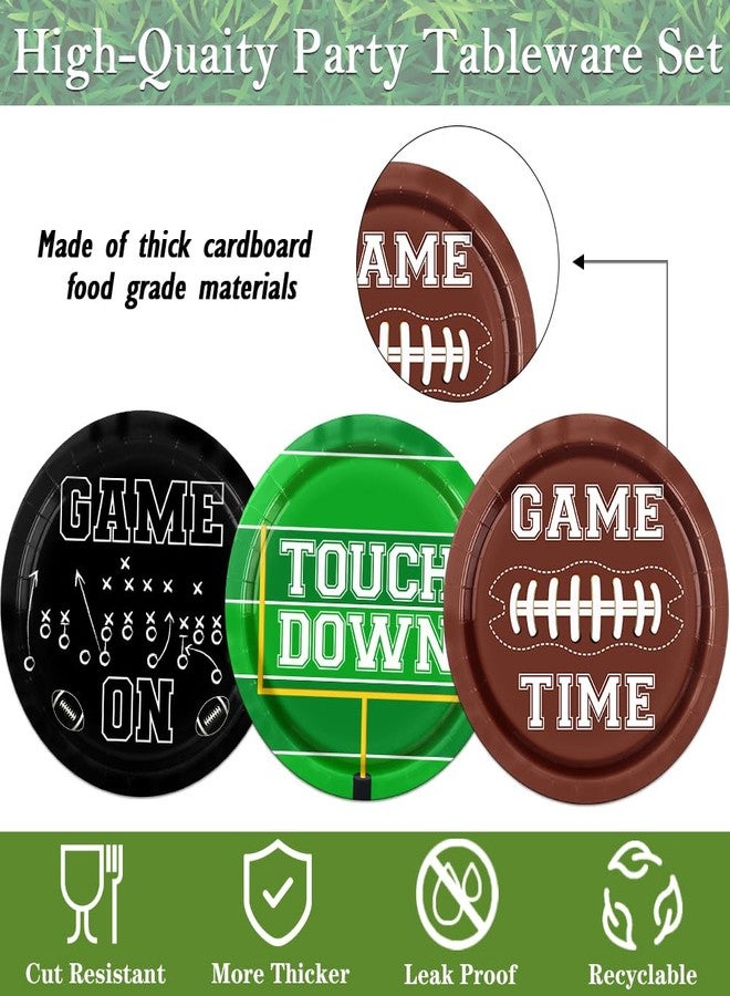 Peghoqu Football Party Supplies Football Plates and Napkin Serve 30,Football Theme Tableware for Events Football Frenzy Game Time Tailgate Sports Luncheon Party Favors - Image 2