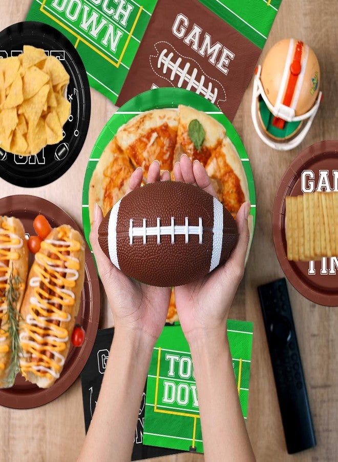 Peghoqu Football Party Supplies Football Plates and Napkin Serve 30,Football Theme Tableware for Events Football Frenzy Game Time Tailgate Sports Luncheon Party Favors - Image 5