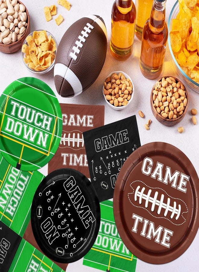 Peghoqu Football Party Supplies Football Plates and Napkin Serve 30,Football Theme Tableware for Events Football Frenzy Game Time Tailgate Sports Luncheon Party Favors - Image 4
