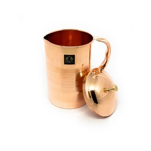 Nyra® Pure Copper Tamba Water Jug Pitcher 1.8 Liter Storage Water, Home, Kitchen, Office, Gifts, Benefits for Health - Image 1