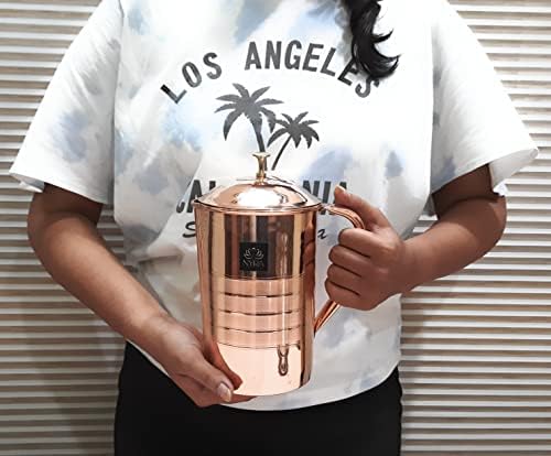 Nyra® Pure Copper Tamba Water Jug Pitcher 1.8 Liter Storage Water, Home, Kitchen, Office, Gifts, Benefits for Health - Image 5