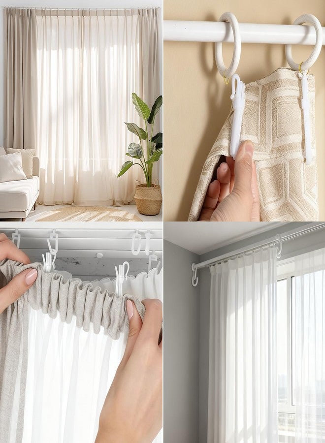 Gallipower 40Pcs Plastic Curtain Hooks,Pinch Pleat Hooks,Adjustable Pinch Curtains Hook Clips Drapery Hook for Pleated Drapes System Shower Window Door Curtains - Image 5