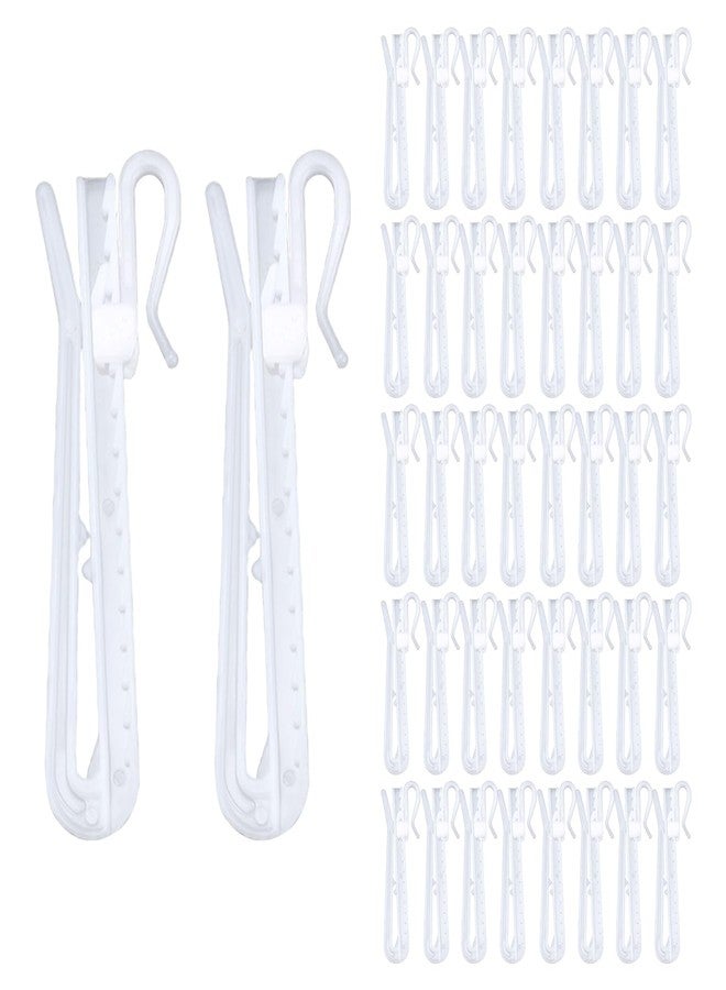 Gallipower 40Pcs Plastic Curtain Hooks,Pinch Pleat Hooks,Adjustable Pinch Curtains Hook Clips Drapery Hook for Pleated Drapes System Shower Window Door Curtains - Image 1