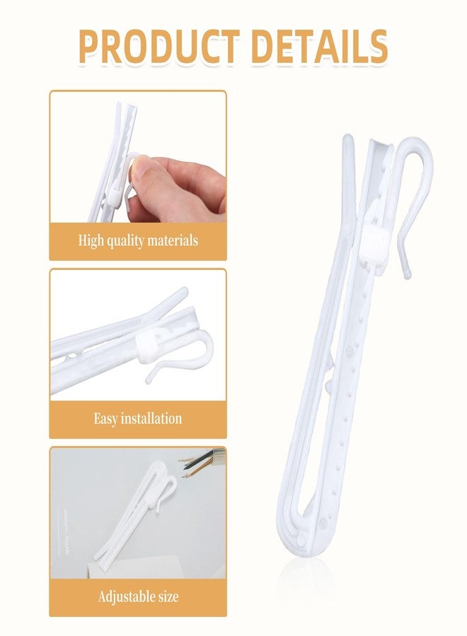 Gallipower 40Pcs Plastic Curtain Hooks,Pinch Pleat Hooks,Adjustable Pinch Curtains Hook Clips Drapery Hook for Pleated Drapes System Shower Window Door Curtains - Image 3