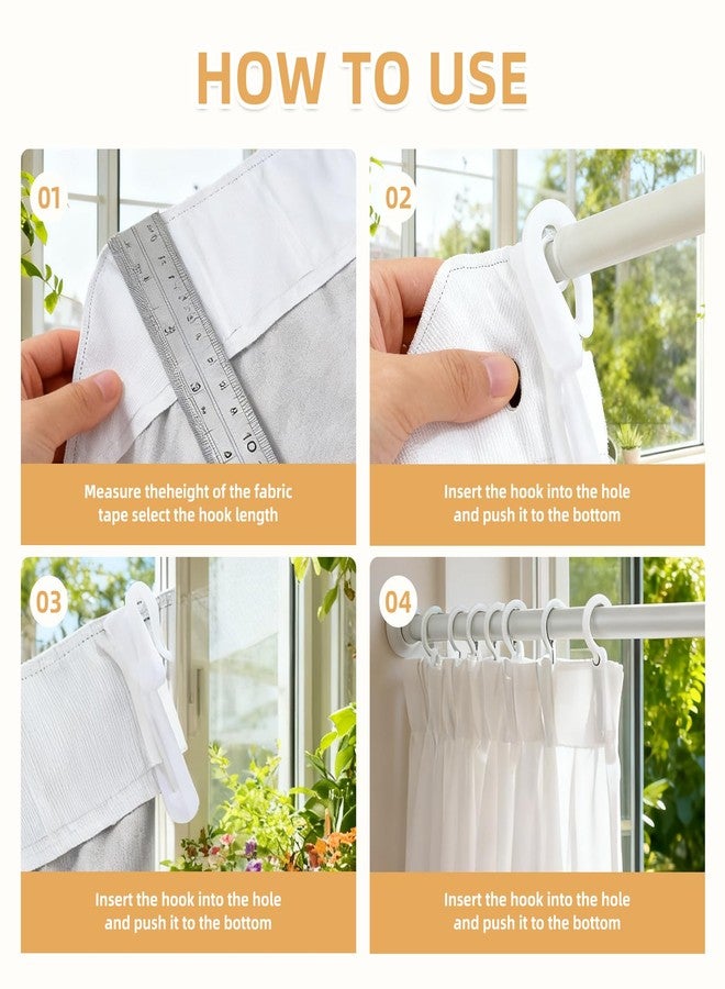 Gallipower 40Pcs Plastic Curtain Hooks,Pinch Pleat Hooks,Adjustable Pinch Curtains Hook Clips Drapery Hook for Pleated Drapes System Shower Window Door Curtains - Image 4