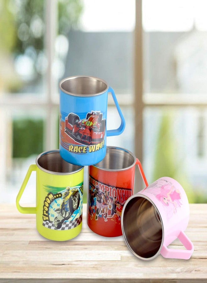 Saura- Joy Milk and Coffee Mug with Steel Inner 330 ml- set of 4 Assorted ( Red , Green,Pink and Blue) - Image 5