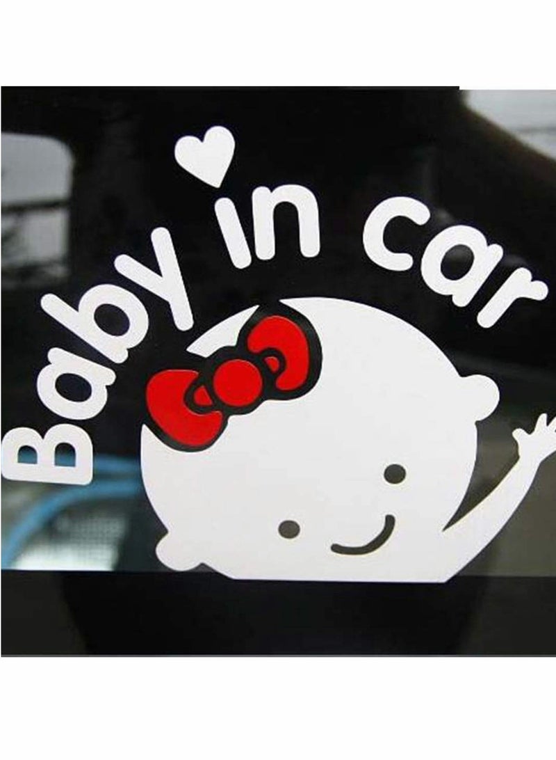 KASTWAVE Baby in Car Baby on Board Stickers Car Warning Sign (Baby in Car Girl) Baby onBoard Sign for Car Baby On Board Car Sign Reflective And Magnetic Sticker  - Image 5