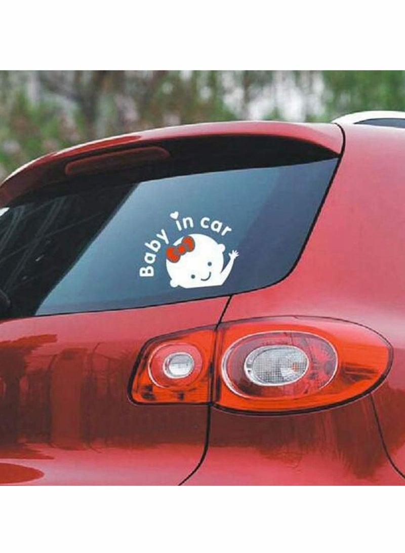 KASTWAVE Baby in Car Baby on Board Stickers Car Warning Sign (Baby in Car Girl) Baby onBoard Sign for Car Baby On Board Car Sign Reflective And Magnetic Sticker  - Image 2