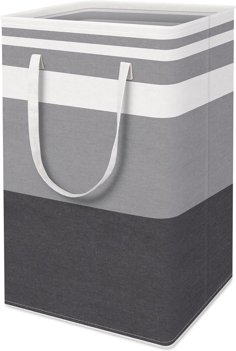 HomeHacks 1-Pack Large Laundry Basket,Waterproof, Freestanding Laundry Hamper, Collapsible Tall Clothes Hamper with Extended Handles for Clothes Toys in The Dorm and Family-(Gradient Grey, 75L) - Image 1