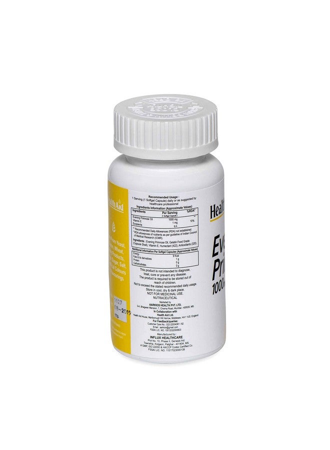 Health Aid HealthAid Evening Primrose Oil 1000mg with Vitamin E For Women & Men Softgel Capsules| Supports Healthy Skin and Hormonal Balance in Women|Helpful for PMS & Menopause|Rich Source of Omega 6 (30 Capsules) - Image 4