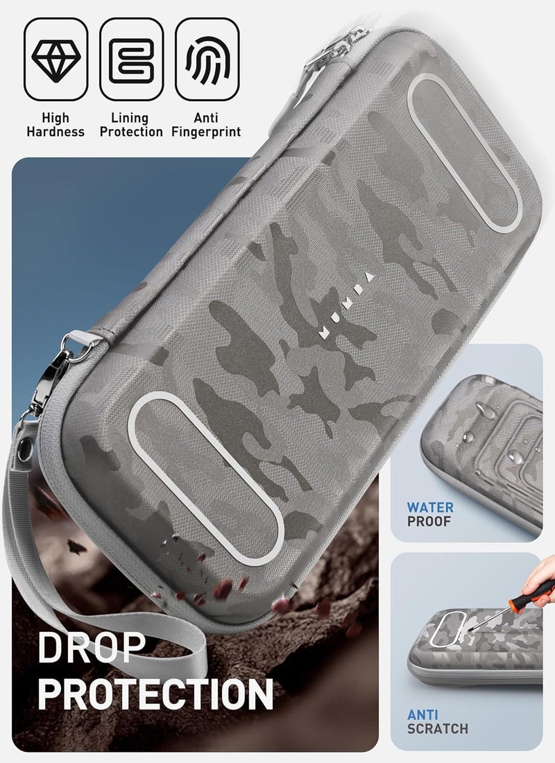 mumba Portable Case for Nintendo Switch 2 (2025) [Slim Version] Portable Hard Protective Travel Bag with 12 Game Card Slots - [Portable and Lightweight] (Grey Camouflage) - Image 5