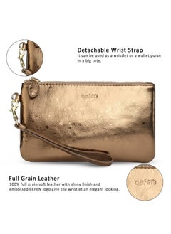 Gold Wristlet Clutch Purses For Women Genuine Leather Chic Womens Wallet Evening Handbags With Cell Phone Pocket Metallic Bronze - pzsku/Z88F176C9D9A02491AC3DZ/45/_/1714995693/ab672df7-1edb-462e-955e-14d1d8623798