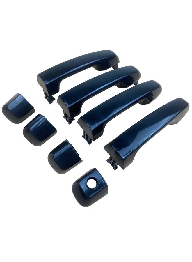 Cheriezing Exterior Door Handles Car Spare Parts Compatible for 2010-2020 4Runner GX460 Replace # Handle 69211-60090 Cap:69217-60150FL,69250-60030FR,69250-60010 RL/RR Set of 4 - Image 1