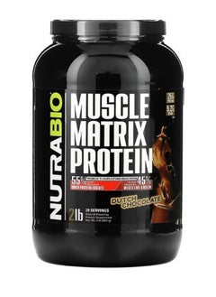 NutraBio Muscle Matrix Protein Dutch Chocolate 2 lb 907 g  - Image 1