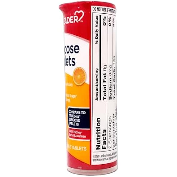 Leader Glucose Tablets, Fast Acting, On-The-Go, Raspberry and Orange Flavor, 6 x 10-Count Tubes - Image 3
