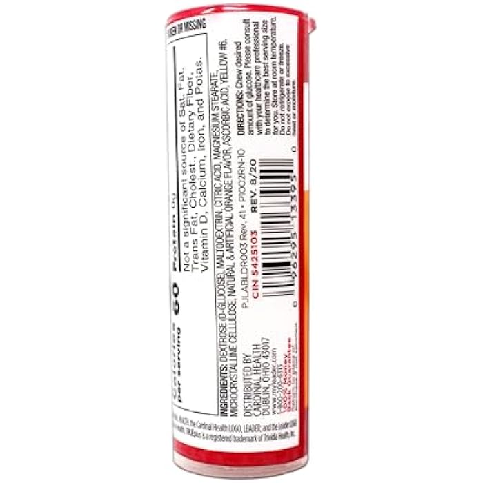 Leader Glucose Tablets, Fast Acting, On-The-Go, Raspberry and Orange Flavor, 6 x 10-Count Tubes - Image 5