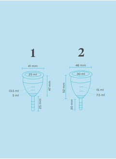 Lunette Menstrual Cup Reusable Model 1 Menstrual Cup for Light Flow Blue  - Image 2
