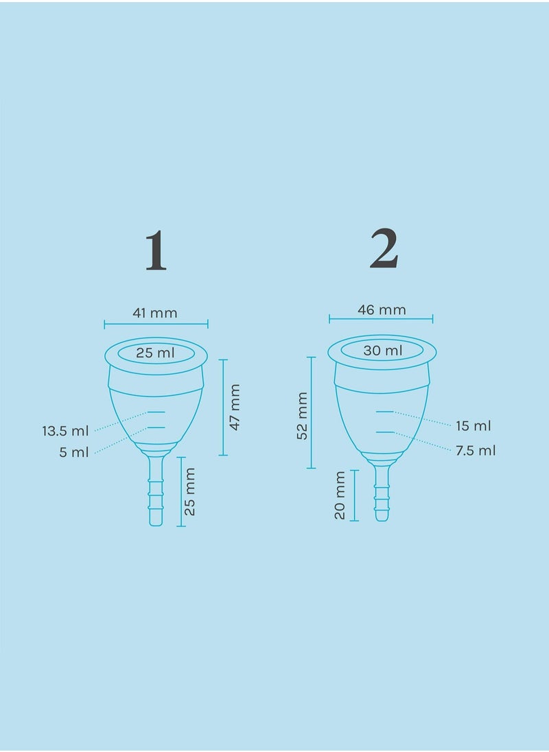 Lunette - Menstrual Cup Reusable Model 1 Menstrual Cup for Light Flow Blue - Image 1