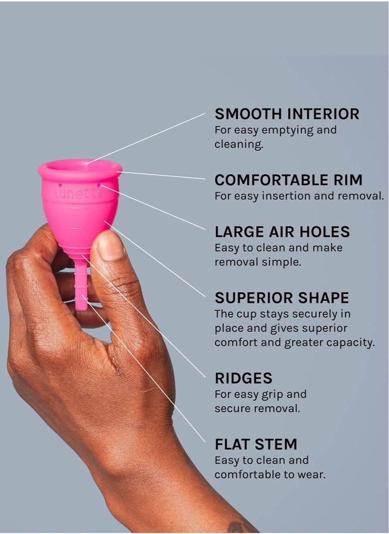 Lunette - Menstrual Cup Reusable Model 1 Menstrual Cup for Light Flow Blue - Image 1