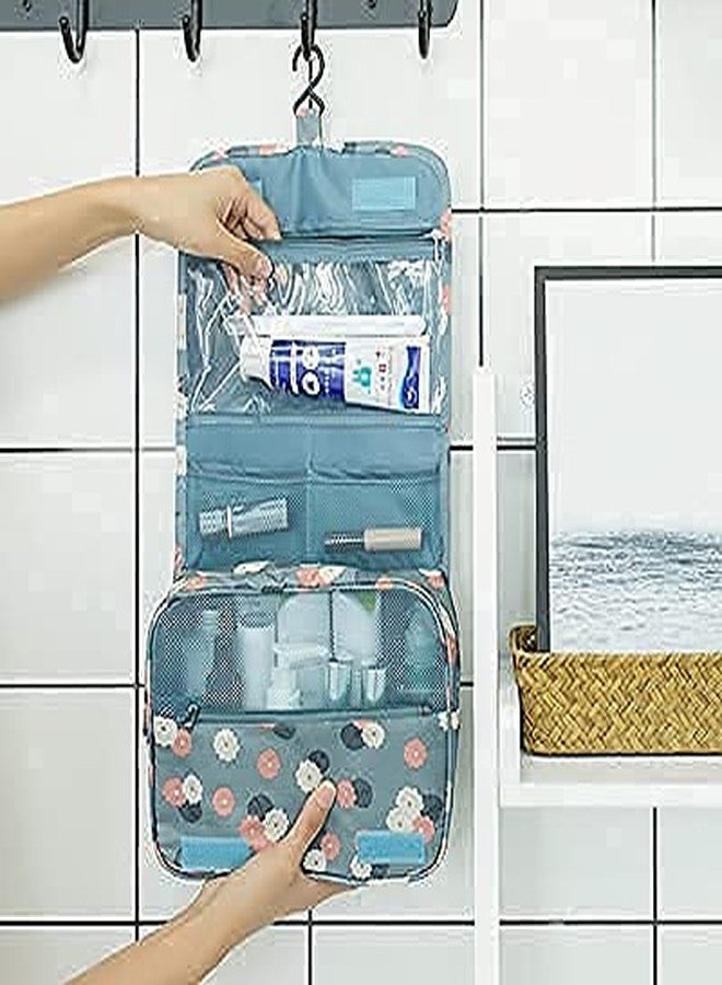 WEELZONE Hanging Travel Toiletry Bag Cosmetic Make up Organizer Portable Makeup Pouch for Women and Girls Ladies Case Travelling Storage Inner Ware Up Brush Kit Holder Fashion Organiser - Image 3