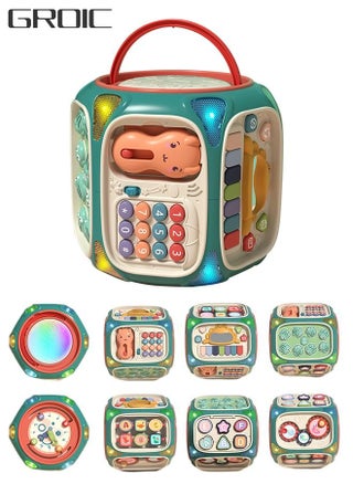 Multi-Function Activity Cube Toy for Baby 8-in-1 Hands Drum Shape Sorter Piano Kids Phone Toy with Light and Music Early Educational Activity Toy for Toddlers - pzsku/Z88F1CAFE93D7EB351625Z/45/_/1647858552/6dac8d5c-4985-431a-9cb0-311a21e0a42c