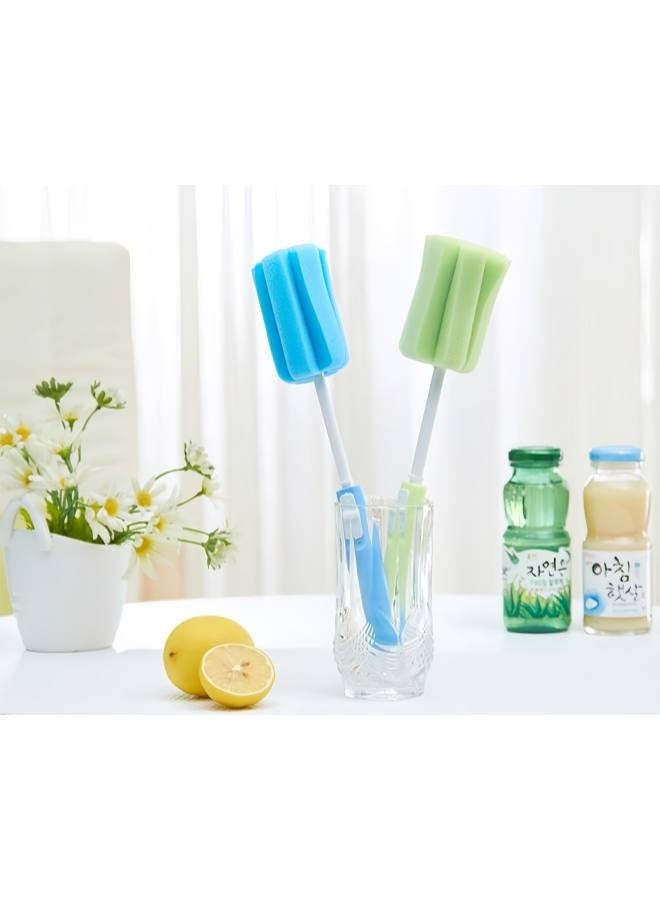 3PCS Dishwashing Foam Sponge Brush with Adjustable Long Handle Bottle Scrubber Cleaning Sponges Brushes Cleaner Soft for Baby Bottle Kitchen Clean Glasses Mugs Cups - Image 4