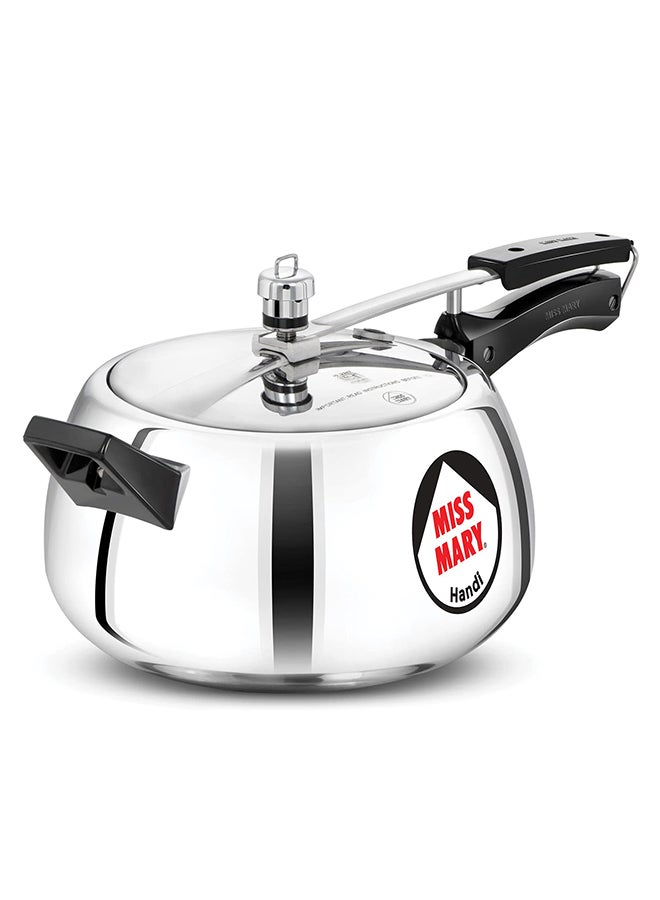 Hawkins 5Liters Miss Mary Handi Aluminium Pressure Cooker, Inner Lid Cooker, ‎Gas Stovetop Compatible (MMH50) Silver - Image 1