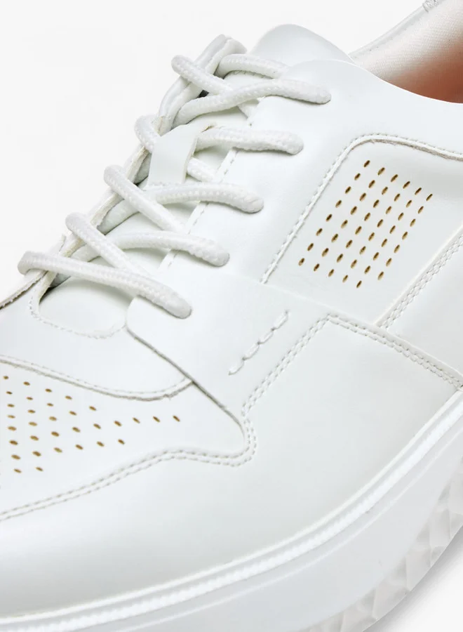 Le Confort Perforated Sneakers with Lace-Up Closure