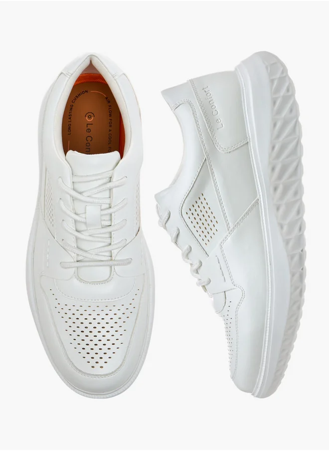 Le Confort Perforated Sneakers with Lace-Up Closure