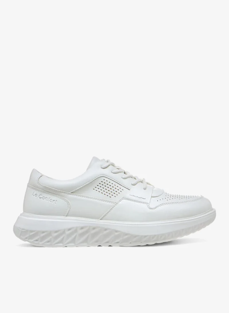 Perforated Sneakers with Lace-Up Closure