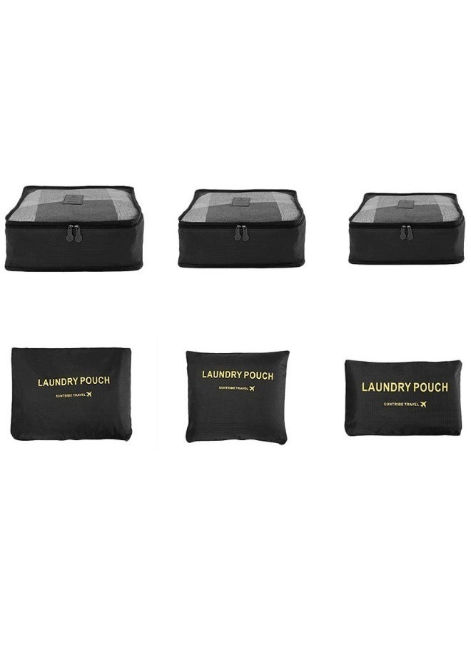 TRAVEL 6 Piece Travel Organizer Bag Set - Black  - Image 5