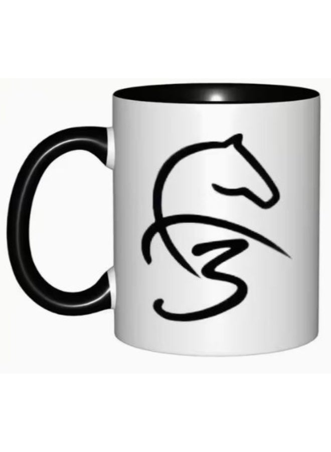 RYN فنجان سيراميك بتوقيع ولي عهد دبي فزاع - تصميم خط عربي وفروسية للقهوة والشاي - Image 1