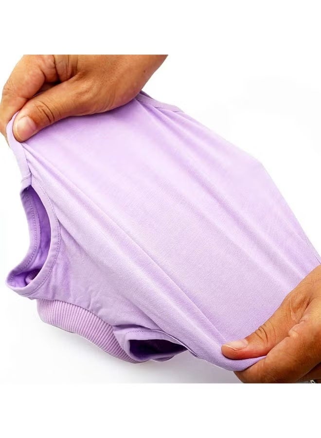 Professional Recovery Clothing For Cats With Abdominal Wounds or Dermatoses. Replacement Electronic Collars For Cats and Dogs. Post-Surgery Clothes and Pajamas Sets, Size M Purple. - Image 5