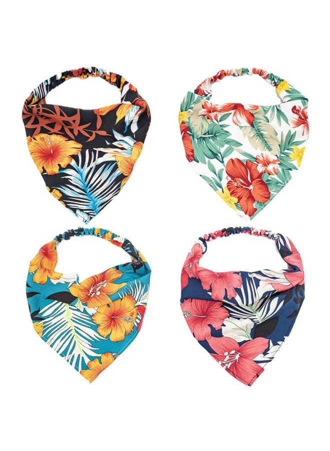 DINPREY Hair Scarf Headband For Women Elastic Hair Kerchief Boho Large Triangle Bandana Head Scarf Tie Dye Headbands Scarves For Girls (Big Flower) - Image 1