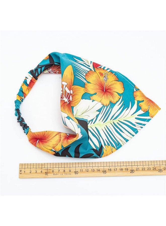 DINPREY Hair Scarf Headband For Women Elastic Hair Kerchief Boho Large Triangle Bandana Head Scarf Tie Dye Headbands Scarves For Girls (Big Flower) - Image 3