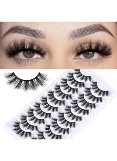 FARRED Natural Eyelashes Short False Lashes Wispy Mink Eye Lash Fluffy Eyelash Natural Look 10 Pairs Fake Lashes Pack Volume Lash Strips Pestañas That Looks Like Volume Extension (Z13|916Mm)  - Image 1