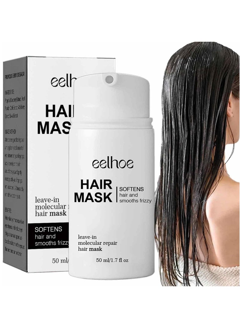 EELHOE Coconut mask 50 ml, suitable for dry and lifeless hair, improves moisture, repairs damage caused by dyeing and bending, leaves hair soft, smooth and shiny, and promotes hair growth. - Image 2