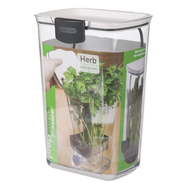 Progressive International Progressive International PKS-930 BPA-Free Plastic ProKeeper Herb Keeper with Removable Silicone Drain Plug, 1 Piece, White  - Image 3