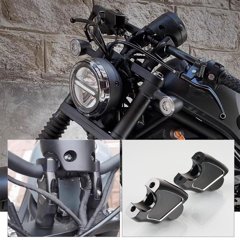 Generic WOOGA Motorcycle Modified Parts Handlebar Risers 45mm Height Mount Clamp Kit 25mm backward Compatible with Ho&nda Rebel CMX 1100 CMX 500 CMX 300 CMX 250 Accessories 2017-2024  - Image 2