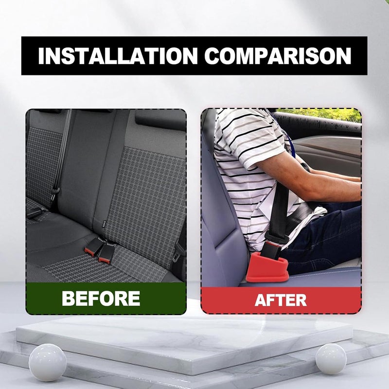 CmeRto 2Pcs Safety Belt Buckle Holder Booster Auto Safety Belt Guard Easy Access to The Buckles of Rear Seats Car Accessories  Friendly to Kids and Passengers with Special Needs red - Image 3