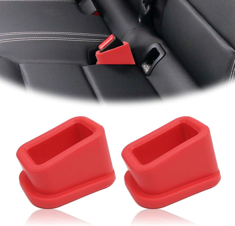 CmeRto 2Pcs Safety Belt Buckle Holder Booster Auto Safety Belt Guard Easy Access to The Buckles of Rear Seats Car Accessories  Friendly to Kids and Passengers with Special Needs red - Image 1