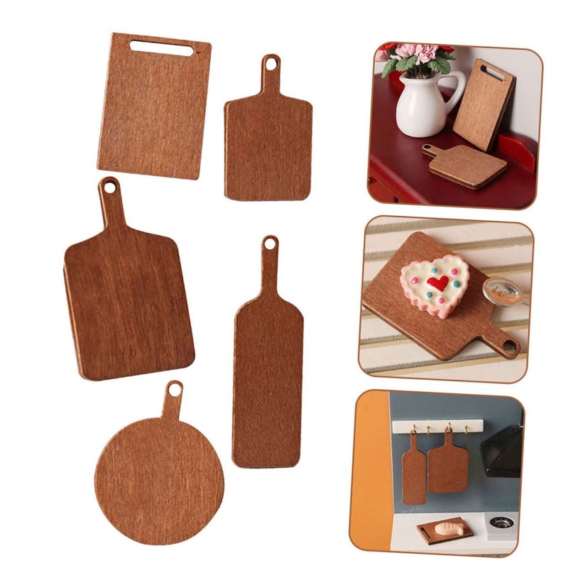 Miniature Cutting Board Set 5PCS for Dollhouse Kitchen Decor DIY Craft Accessories - Image 5