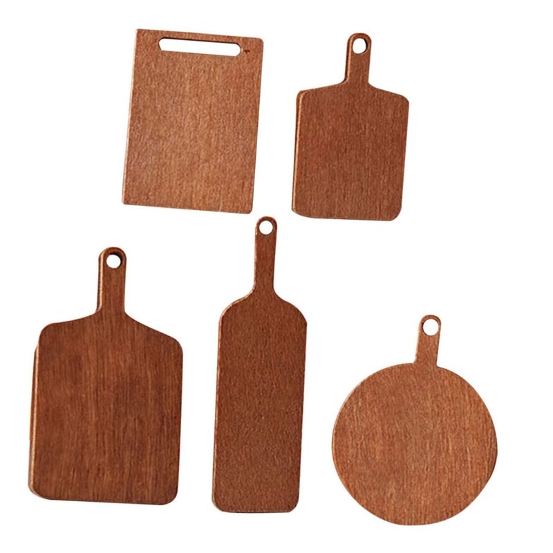 Miniature Cutting Board Set 5PCS for Dollhouse Kitchen Decor DIY Craft Accessories - Image 2