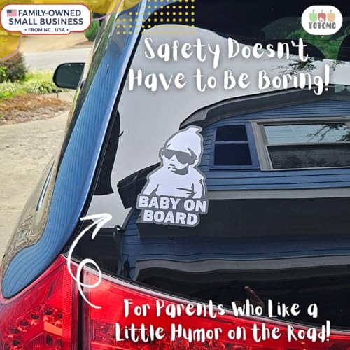 TOTOMO Baby on Board Sticker for Cars Funny Cute Safety Caution Decal Sign for Car Window and Bumper No Need for Magnet or Suction Cup - Carlos from The Hangover - Image 2