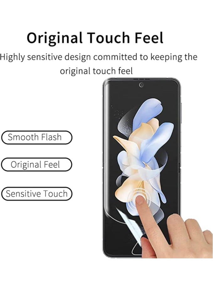 KASTWAVE Screen Protector Compatible For Samsung Galaxy Z Flip 4 HD transparent Full Coverage Anti-Scratch Self-Healing Bubble-Free Flexible TPU Film TPU Soft Protective Film+Back Screen Protector - Image 2